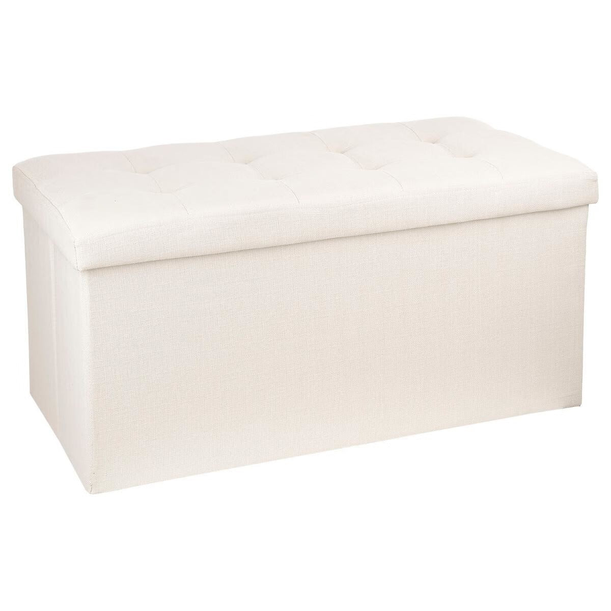 Sofa pouf contenitore in tessuto bianco | Rohome