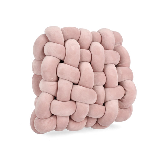 Cuscino Entwine in velluto rosa 30x30 | Rohome