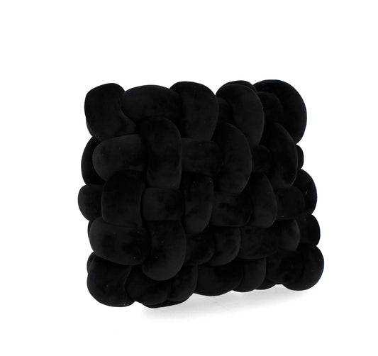 Cuscino Entwine in velluto nero 30x30 | Rohome
