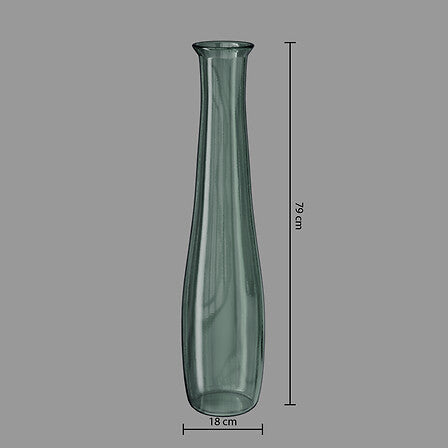 Long bottle vase in recycled glass | rohome