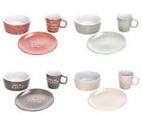 Servizio da colazione in ceramica beige 3 pz | Rohome