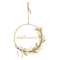 Decorazione murale in metallo con fiore e scritta Welcome  | rohome