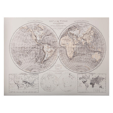 Tela stampata con mappamondo  | Rohome