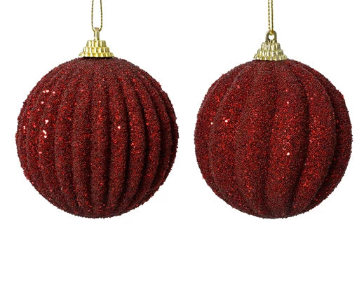 Palla di natale rosso con glitter | rohome