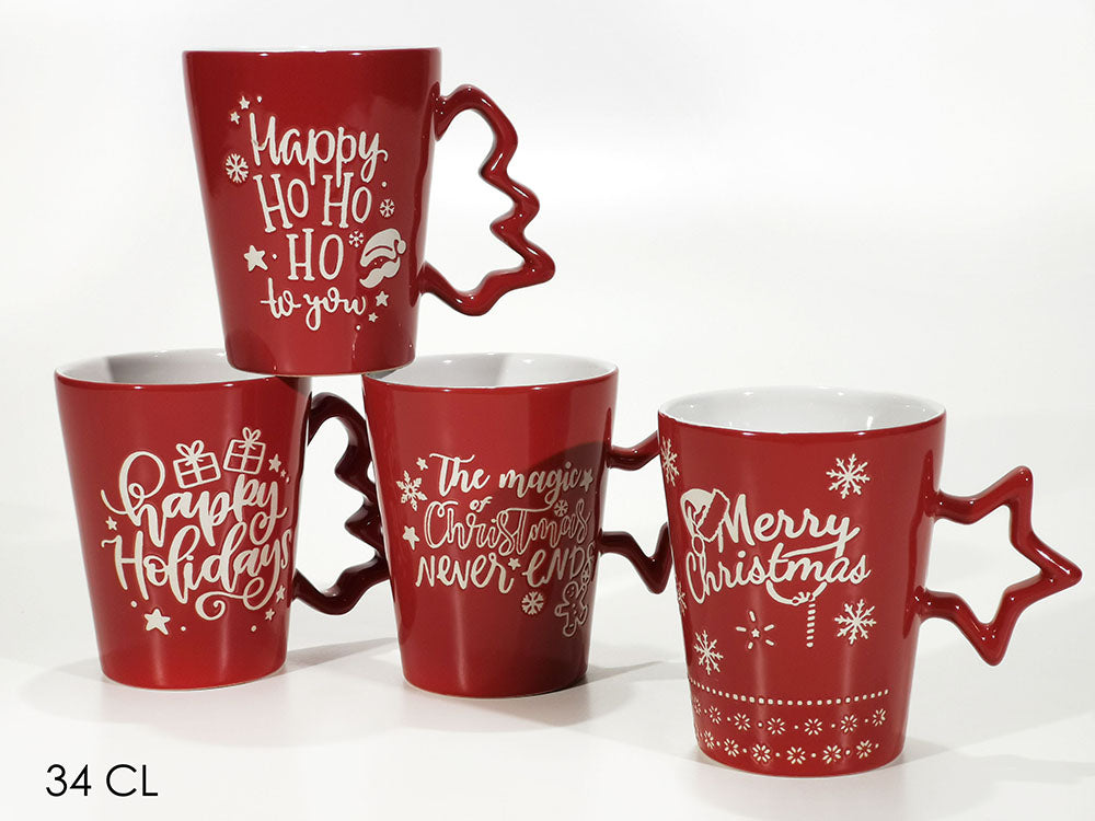 Tazza mug natalizia con scritte rosso | rohome