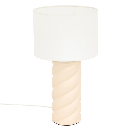 Lampada da tavolo cilindro ondulato beige | Rohome