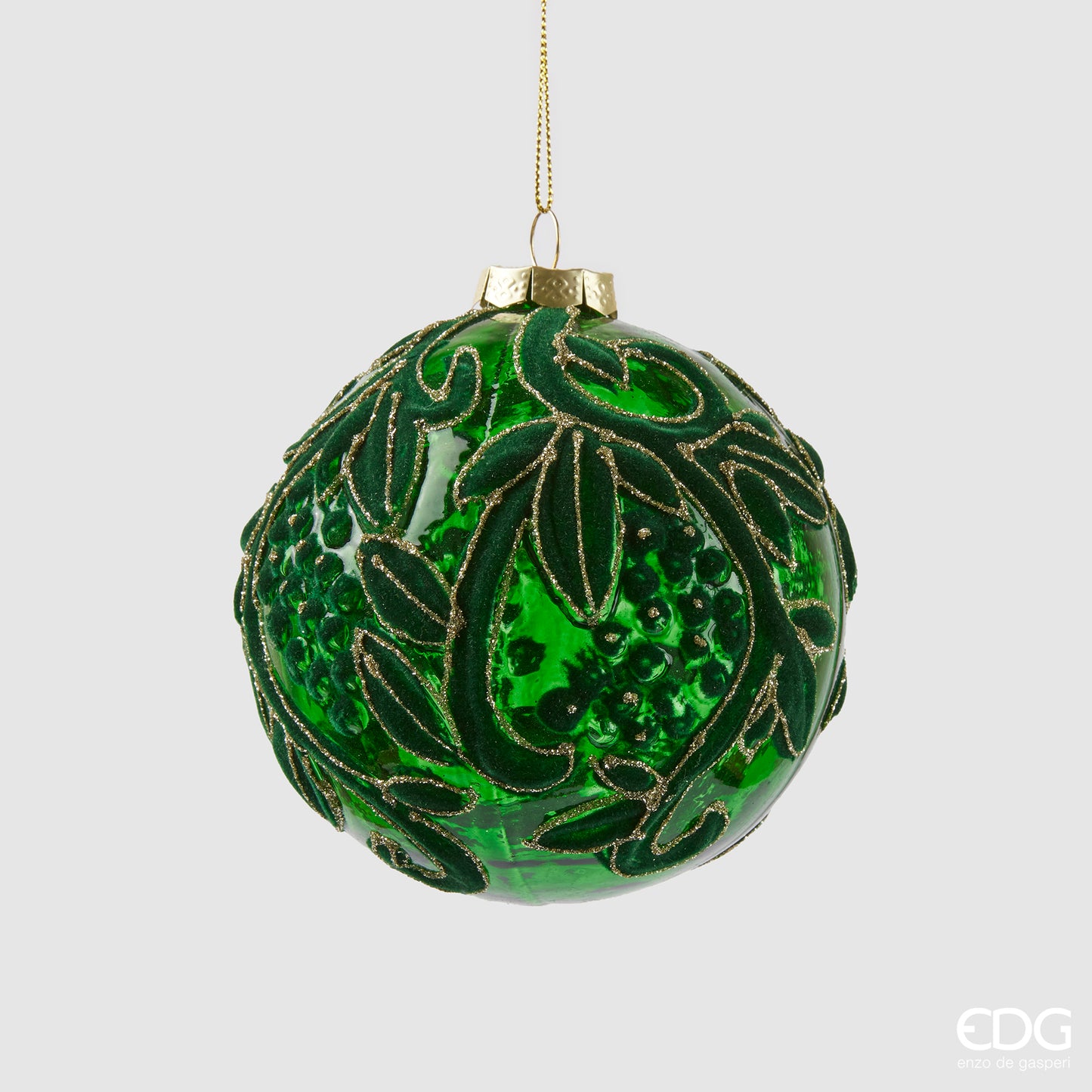 Palla di natale Edg verde con disegni D. 10cm | rohome