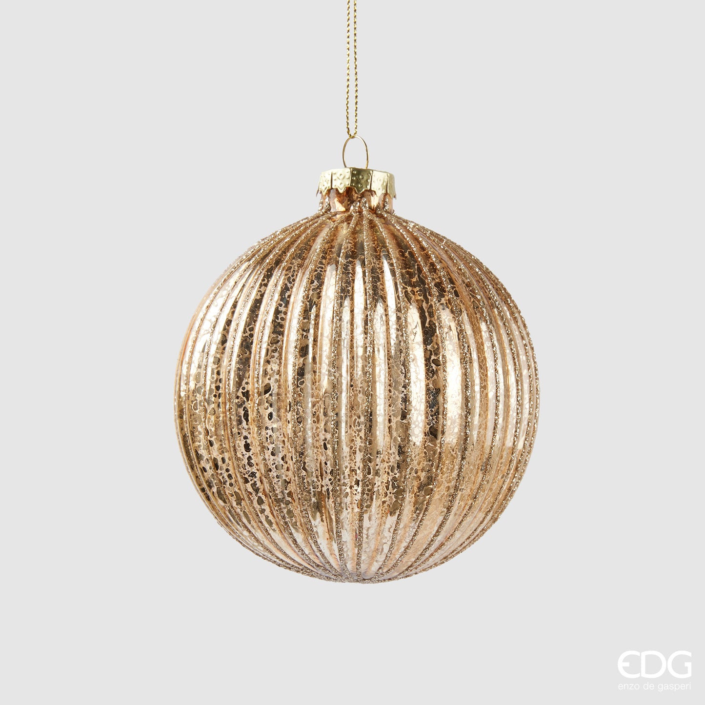 Edg - Palla di natale light gold righe  d.10cm| Rohome