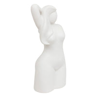 Decorazione statua donna  in ceramica bianca| Rohome