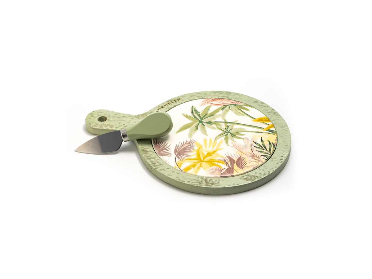 Tagliere con coltello formaggio linea tropical | rohome