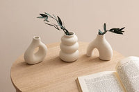 Set 3 vasi in ceramica bianca h.9cm| rohome