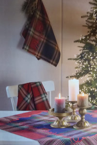 Set 3 canovacci antimacchia Merry Christmas tartan | Rohome