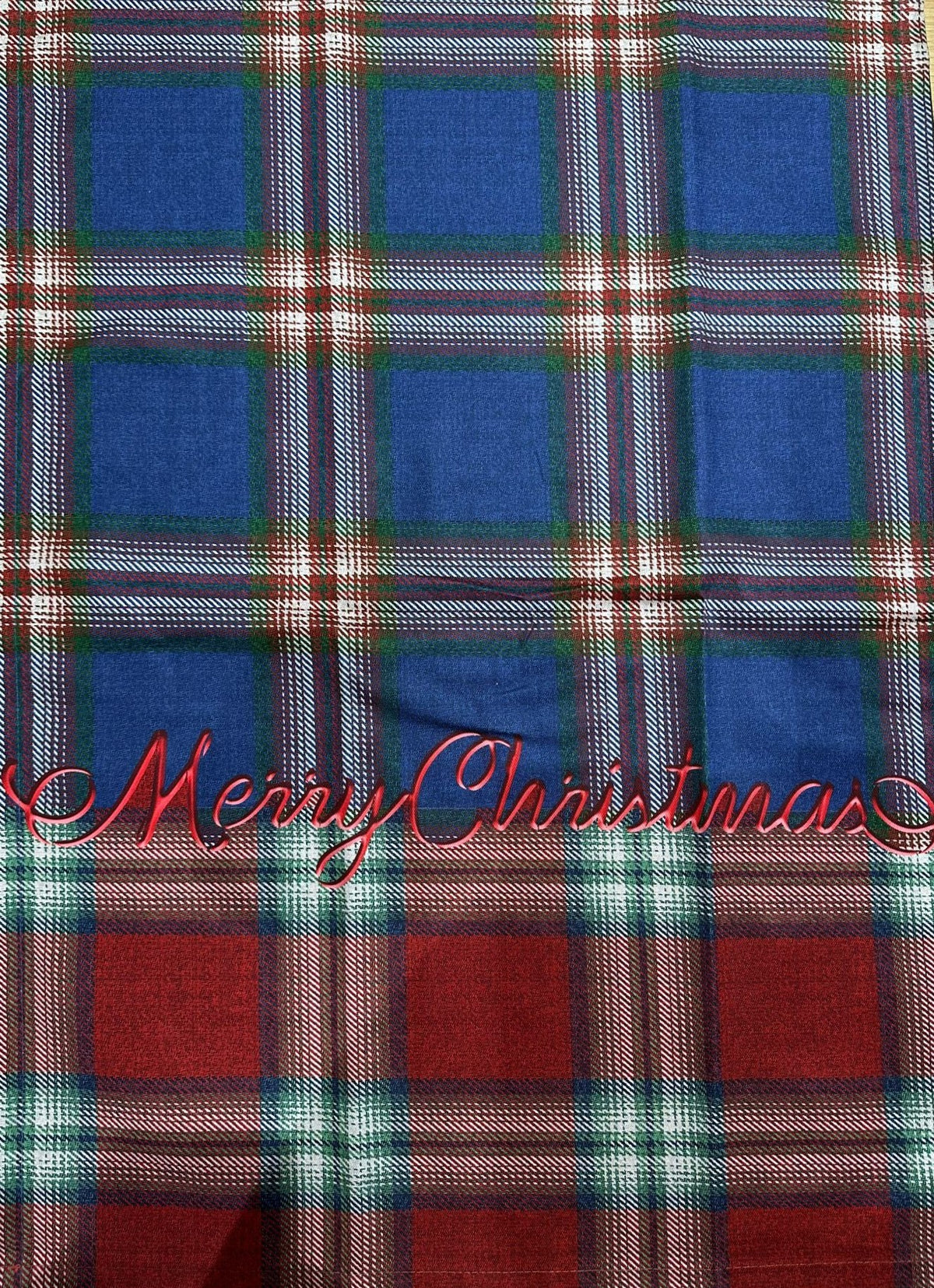 Set 3 canovacci antimacchia Merry Christmas tartan | Rohome