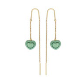 Orecchini Thun pendenti con cuore verde | Rohome