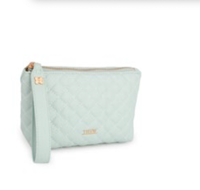 Pochette in ecopelle trapuntata verde | Rohome