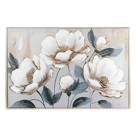 Tela dipinta 90 x 60 cm fiori con cornice  | Rohome