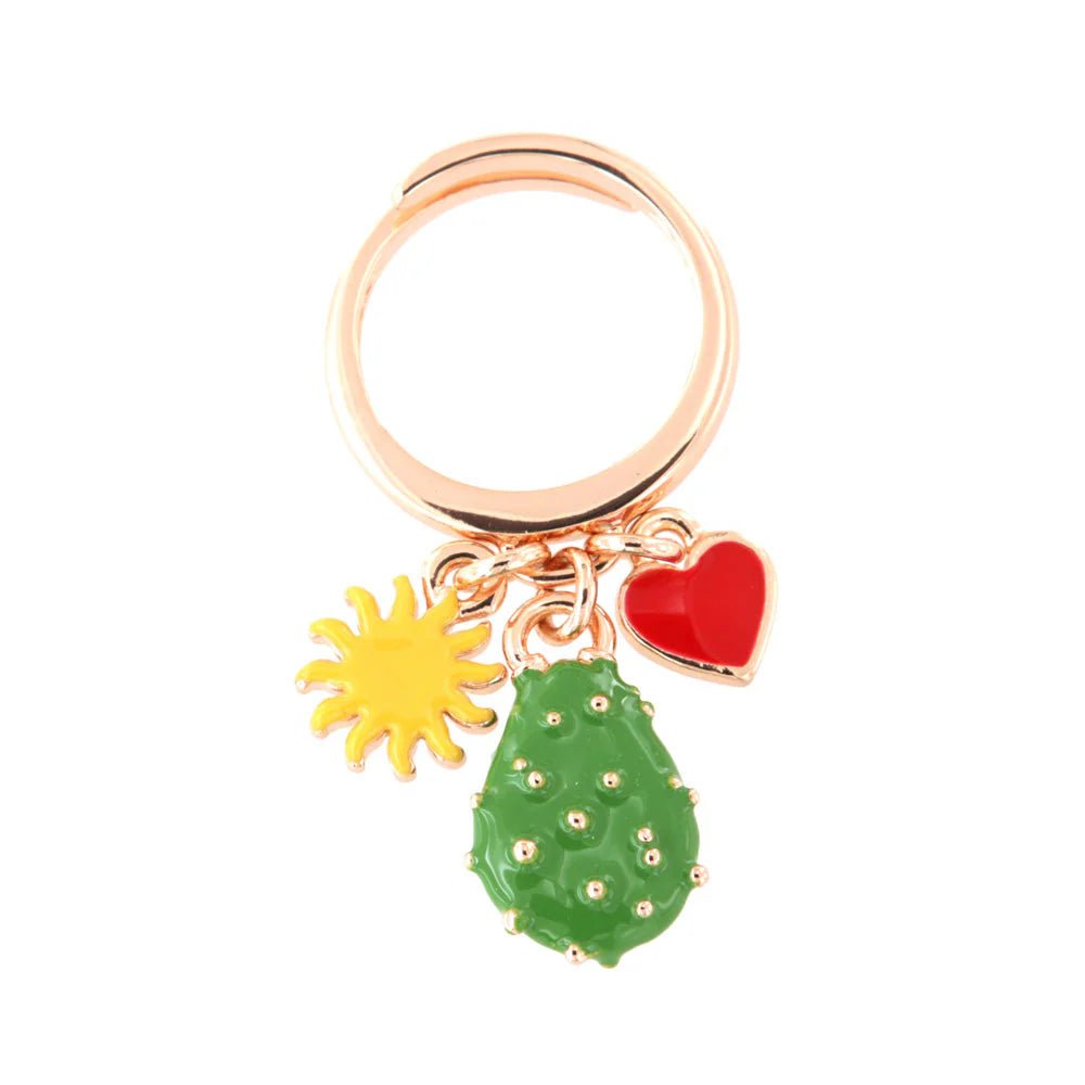 Anello in metallo oro con charm fico d'india | Rohome - Rohome