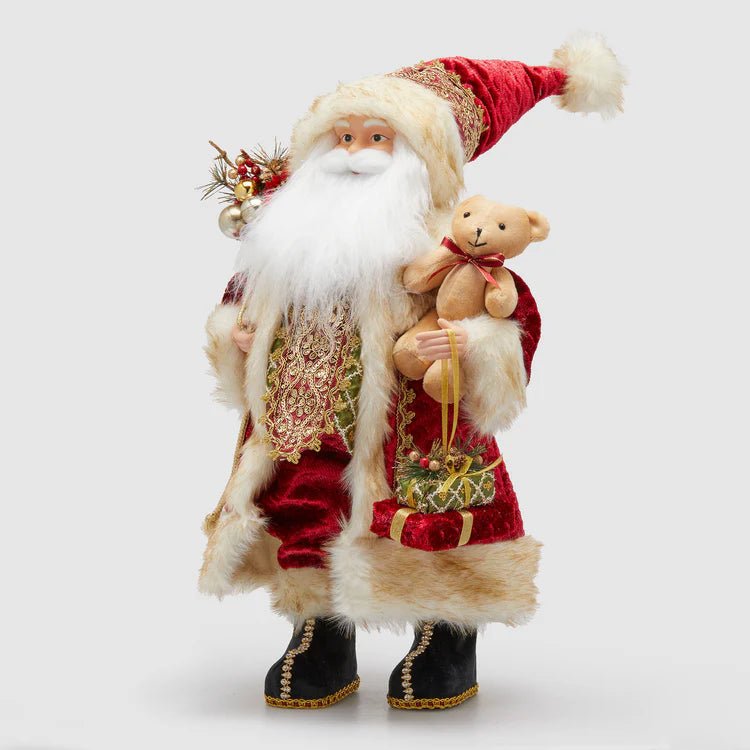 Babbo Natale Edg con orsetto H. 80cm | Rohome - Rohome