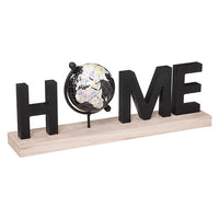 Decorazione scritta Home con mappamondo in legno | Rohome