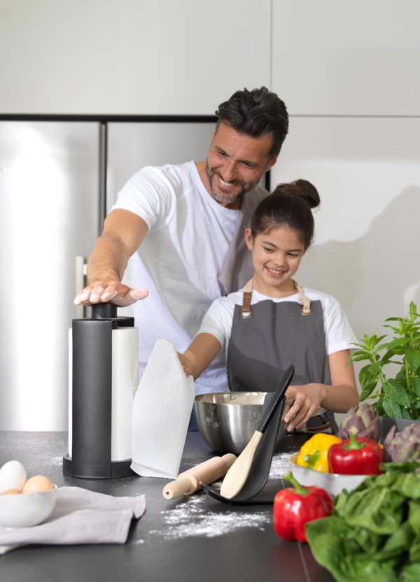 Blim plus - portarotolo stop carbon moka grey | rohome - Rohome