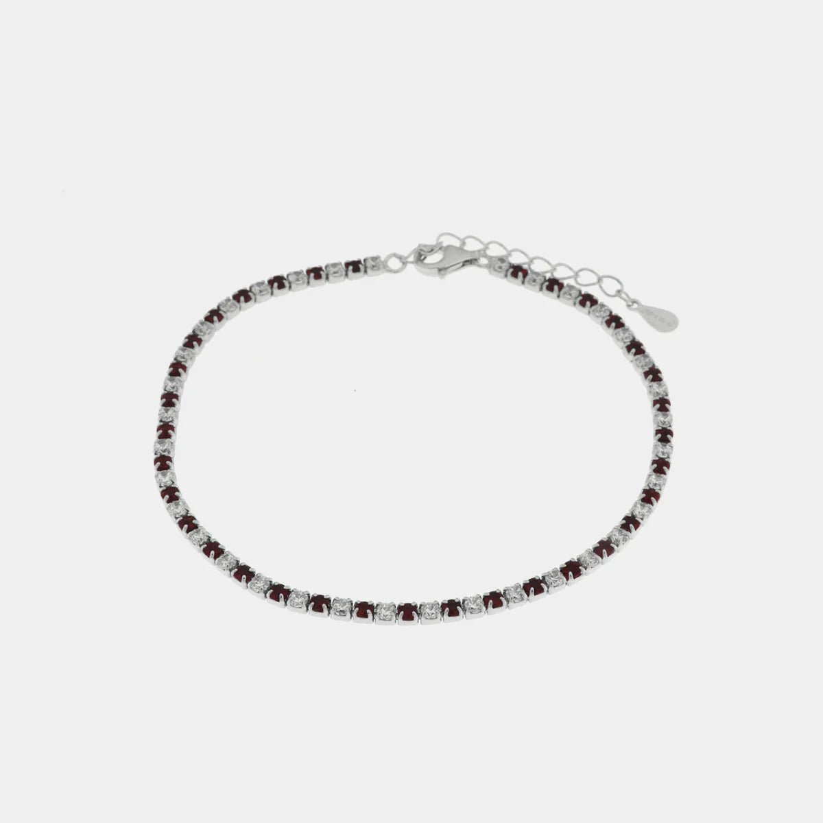 Bracciale in argento con zirconi bianchi e fucsia | Rohome - Rohome