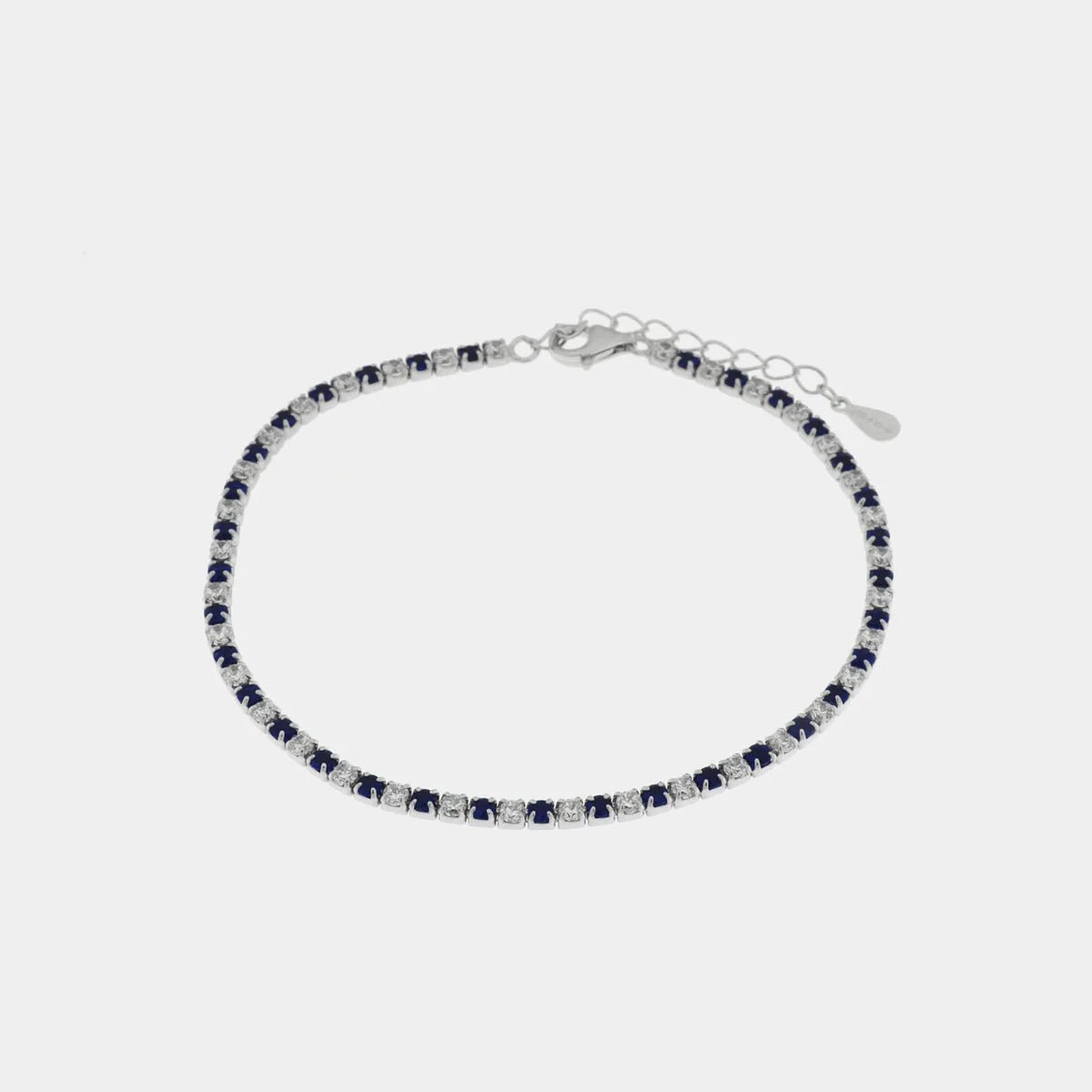 Bracciale in argento con zirconi trasparenti e blu | Rohome - Rohome