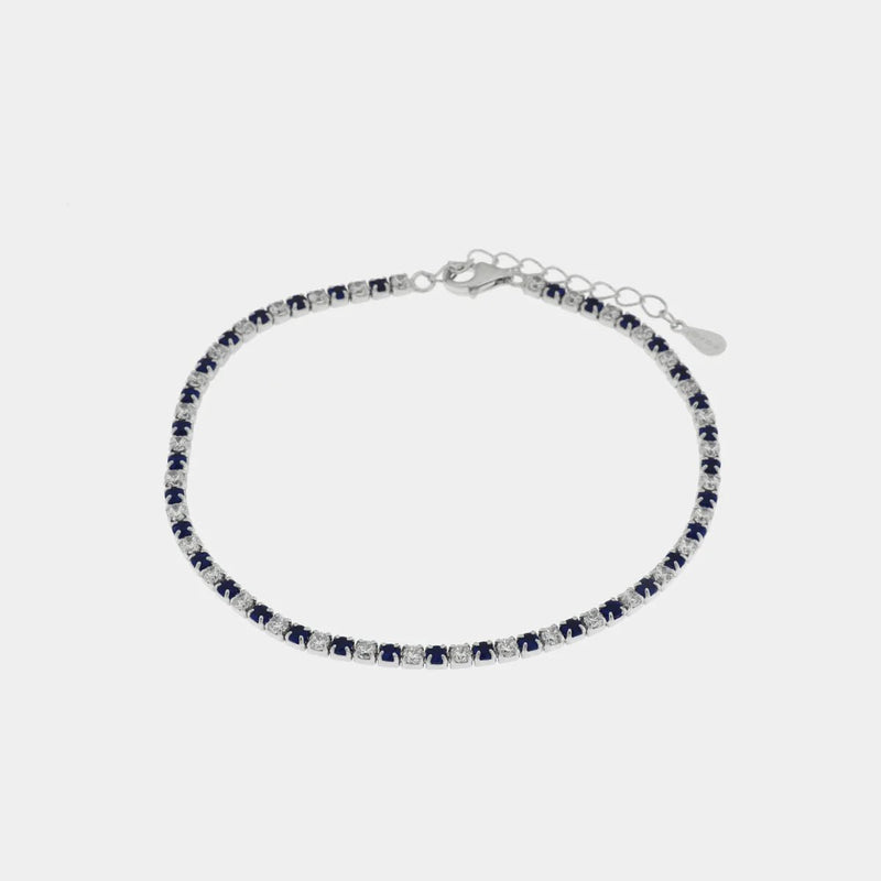 Bracciale in argento con zirconi trasparenti e blu | Rohome - Rohome