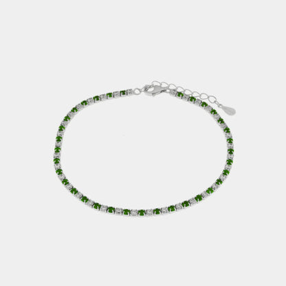 Bracciale in argento con zirconi trasparenti e verdi | Rohome - Rohome