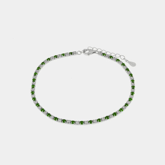 Bracciale in argento con zirconi trasparenti e verdi | Rohome - Rohome