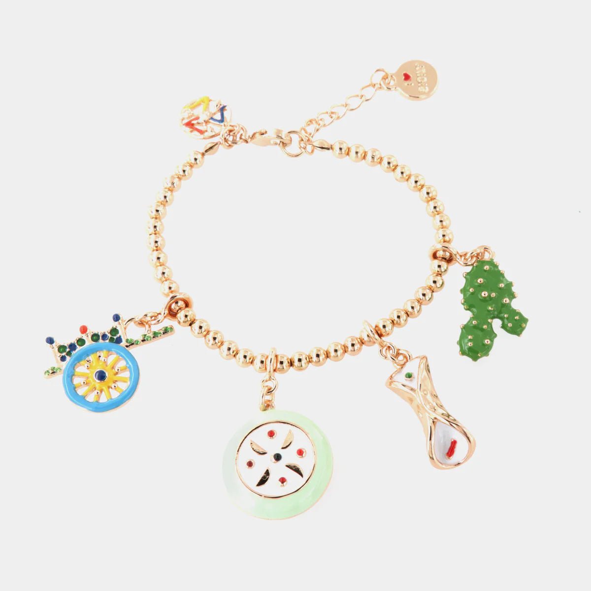 Bracciale in Metallo oro con charm siciliani cannolo | Rohome - Rohome