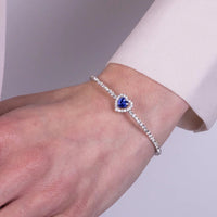 Bracciale in Metallo semirigido con cristalli e cuore blu | Rohome - Rohome