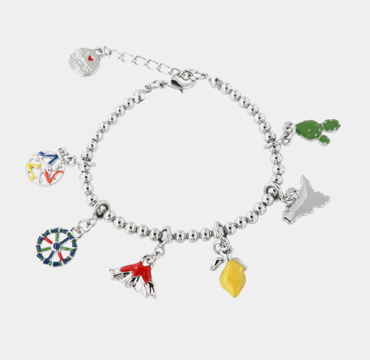 Bracciale in Metallo silver con charms siciliani | Rohome - Rohome