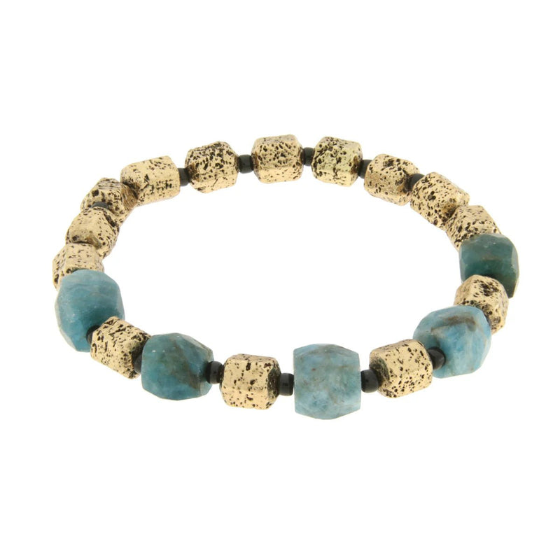 Bracciale Uomo con pietre naturali oro | Rohome - Rohome