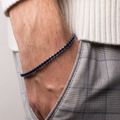 Bracciale Uomo in acciaio con cristalli blu | Rohome - Rohome