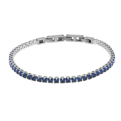 Bracciale Uomo in acciaio con cristalli blu | Rohome