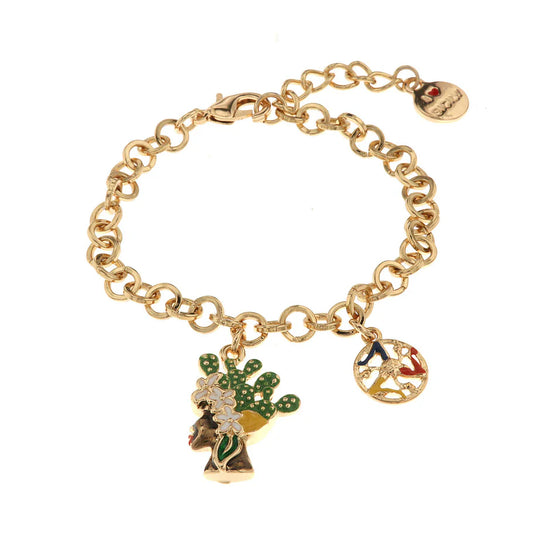 Bracciale in Metallo oro con charm testa di moro donna | Rohome