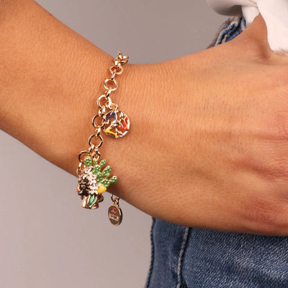 Bracciale in Metallo oro con charm testa di moro donna | Rohome