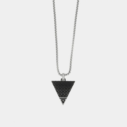 Collana Uomo in Acciaio con triangolo nero | Rohome