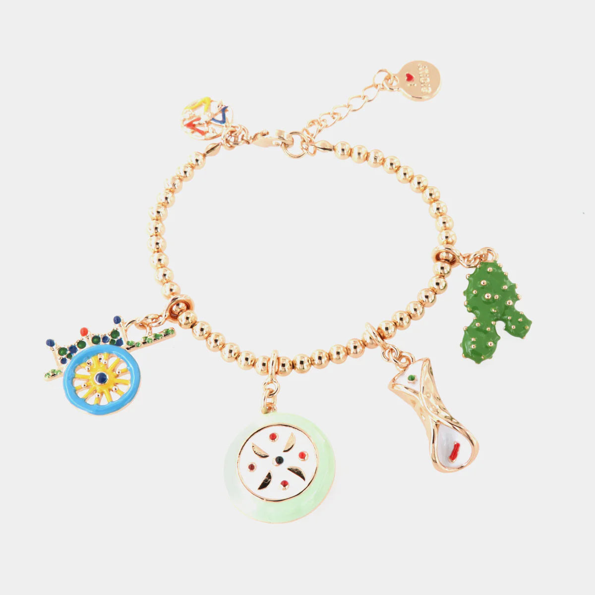 Bracciale in Metallo oro con charm siciliani cannolo | Rohome