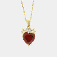 Collana in Argento con pendente cuore rosso e zircone | Rohome - Rohome