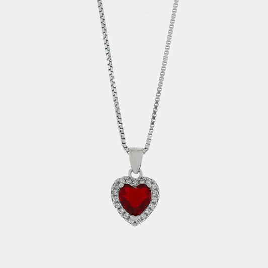 Collana in Argento con pendente cuore rosso | Rohome - Rohome