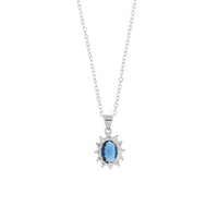 Collana in Argento con zirconi trasparente e blu | Rohome - Rohome