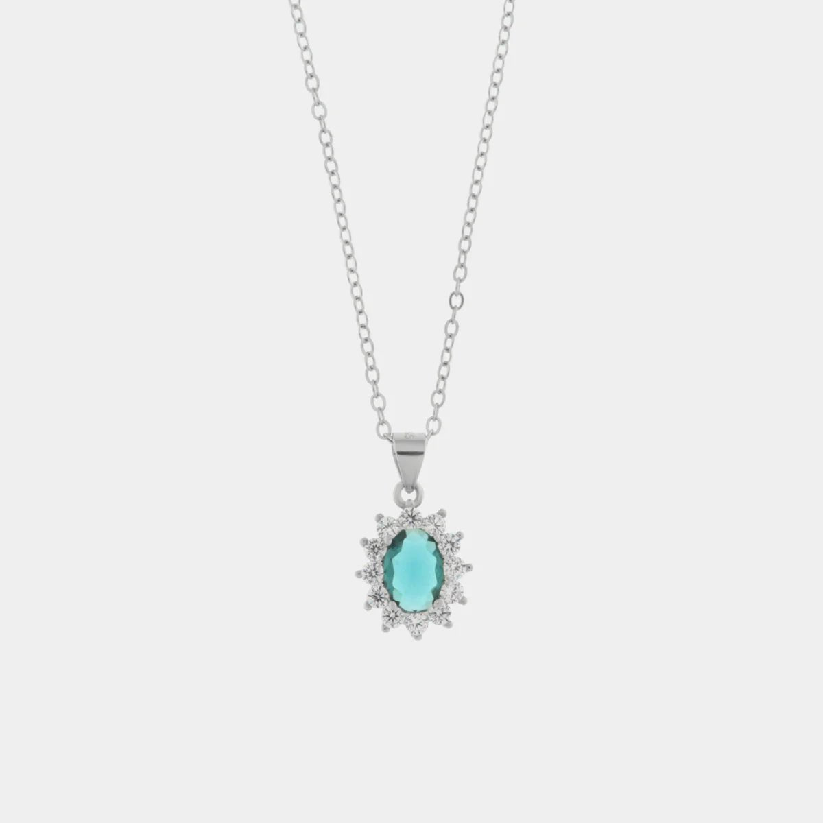 Collana in Argento con zirconi trasparente ed azzurro | Rohome - Rohome