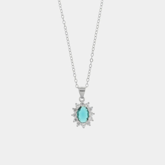 Collana in Argento con zirconi trasparente ed azzurro | Rohome - Rohome