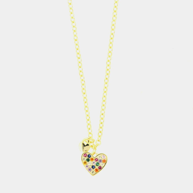 Collana in Argento cuore con zirconi multicolor | Rohome - Rohome