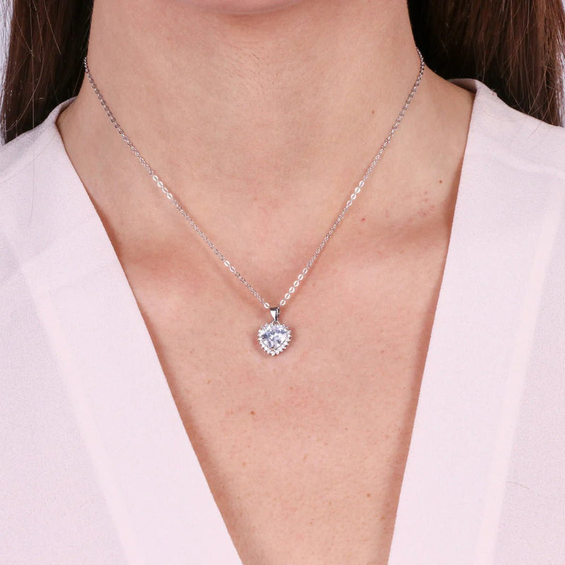 Collana in Argento cuore e zircone trasparente | Rohome - Rohome