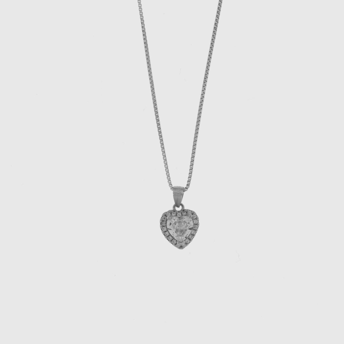 Collana in Argento cuore e zircone trasparente | Rohome - Rohome