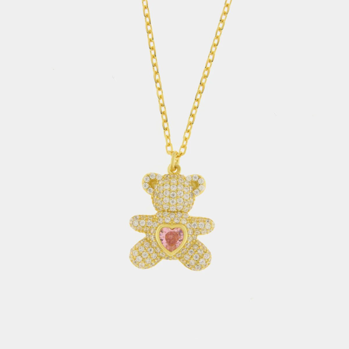 Collana in Argento ed oro con pendente teddy | Rohome - Rohome