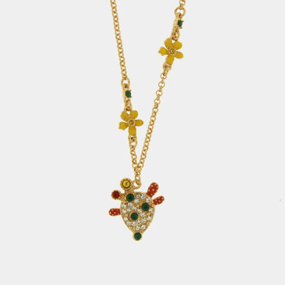 Collana in metallo conc cactus e pietre colorate | Rohome - Rohome