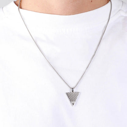 Collana Uomo in Acciaio con triangolo nero | Rohome - Rohome